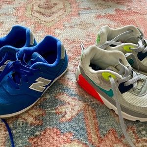 Two toddler sneakers -New balance and  Nike Sz 7/8